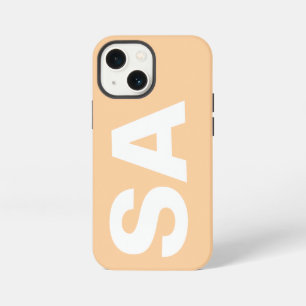 Funda Para iPhone 13 Mini Nombre minimalista moderno elegante color melocotó