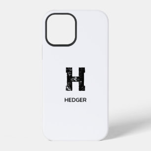 FUNDA PARA iPhone 12 NOMBRE MONOGRAMA DE UNA LETRA MINIMALISTA NEGRO BL
