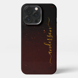 Funda Para iPhone 13 Pro Nombre monoligramado de Purpurina elegante