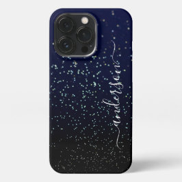Funda Para iPhone 13 Pro Nombre monoligramado de Purpurina elegante