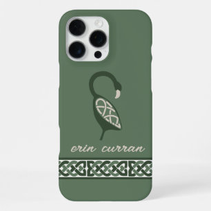 Funda Para iPhone 16 Pro Max Nombre Nudo Irlandés Borde Pájaro Decorativo