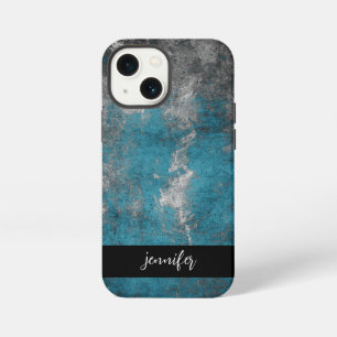 Funda Para iPhone 13 Mini Nombre personalizable Textura abstracta de grunge