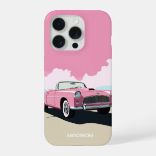 Nombre personalizado Coche clásico rosado