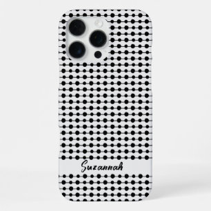 Funda Para iPhone 16 Pro Max Nombre personalizado con patrón de puntos y líneas