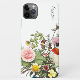 Funda Para iPhone 11Pro Max NOMBRE PERSONALIZADO DE acuarela de flores botánic