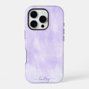 Funda Para iPhone 16 Pro Nombre personalizado de caligrafía de tinte morado