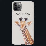Funda Para iPhone 11Pro Max Nombre personalizado de la jirafa de bebé<br><div class="desc">lindo bebé girafa ilustracion nombre funda personalizado</div>