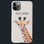 Funda Para iPhone 11Pro Max Nombre personalizado de la jirafa de bebé<br><div class="desc">lindo bebé girafa ilustracion nombre funda personalizado</div>
