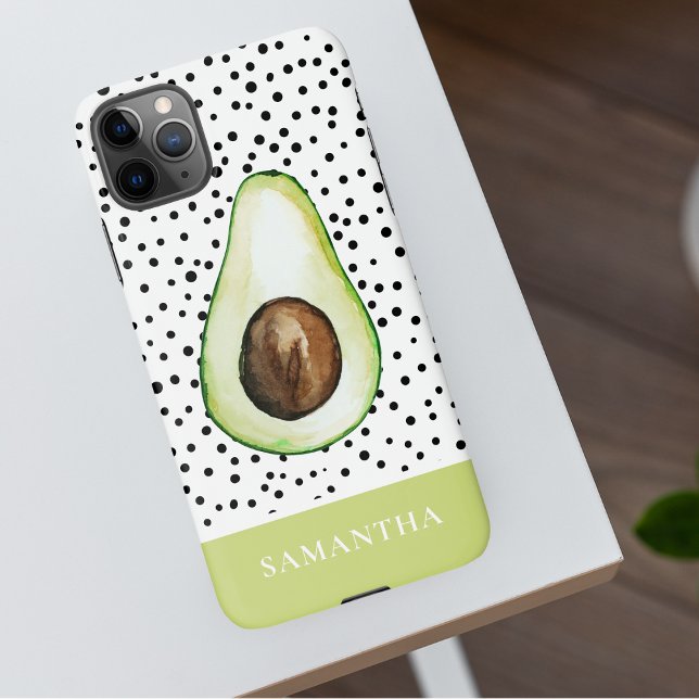 Funda Para iPhone Nombre personalizado de paladar verde moderno (Subido por el creador)