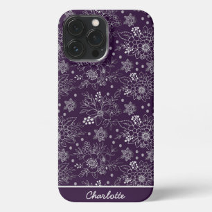 Funda Para iPhone 13 Pro Max Nombre personalizado de patrón ininterrumpido de c