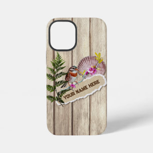 Funda Para iPhone 12 Mini Nombre personalizado de pintura de aceite de mader