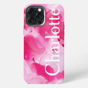 Funda Para iPhone 13 Pro Max Nombre Personalizado de Trazo de Pincel Abstracto