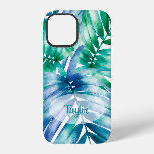 Funda Para iPhone 12 Nombre personalizado del patrón tropical de borde