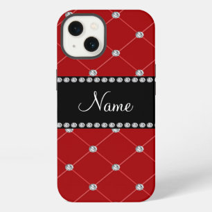Nombre personalizado diamantes rojos borla