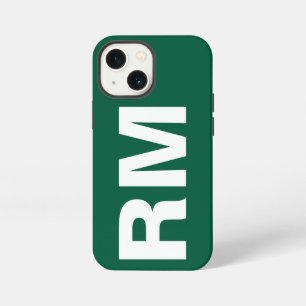 Funda Para iPhone 13 Mini Nombre personalizado elegante moderno oscuro verde