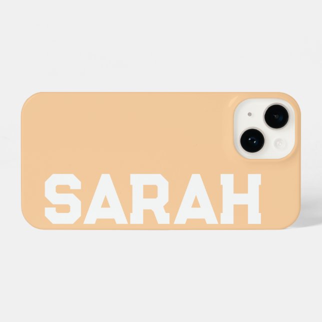 Funda Para iPhone Nombre Personalizado Estilo Moderno Peach Minimal (Reverso Horizontal)