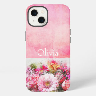 Nombre personalizado Floral acuarela