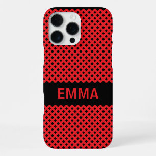 Funda Para iPhone 16 Pro Max Nombre personalizado Líneas rojas