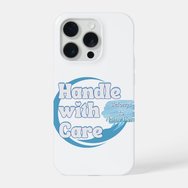 Funda Para iPhone Nombre personalizado “Manejar con cuidado” (Reverso )