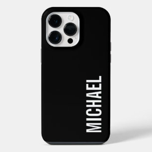 Funda Para iPhone 14 Pro Max Nombre Personalizado Minimalista Moderno Negro
