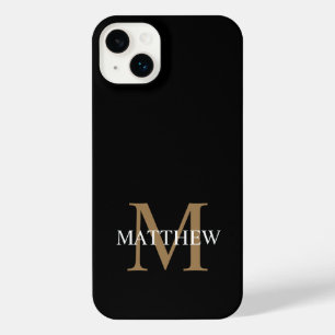 Funda Para iPhone 14 Plus Nombre personalizado Monograma negro