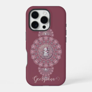 Funda Para iPhone 16 Pro Nombre personalizado Muñeco de nieve caprichoso Ma