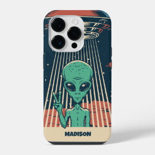 Funda Para iPhone 14 Pro Nombre personalizado OVNI Alien