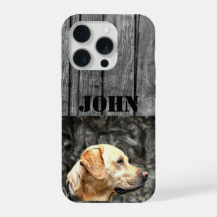 Nombre personalizado perro de caza rústico labrado