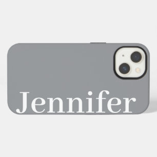 Nombre personalizado simple elegante gris oscuro