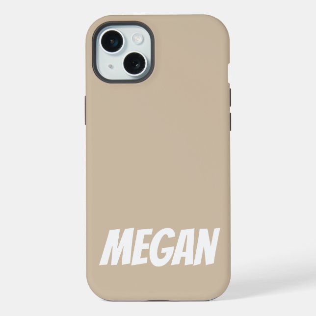 Funda Para iPhone Nombre Personalizado Simple Monograma Moderno y El (Reverso )