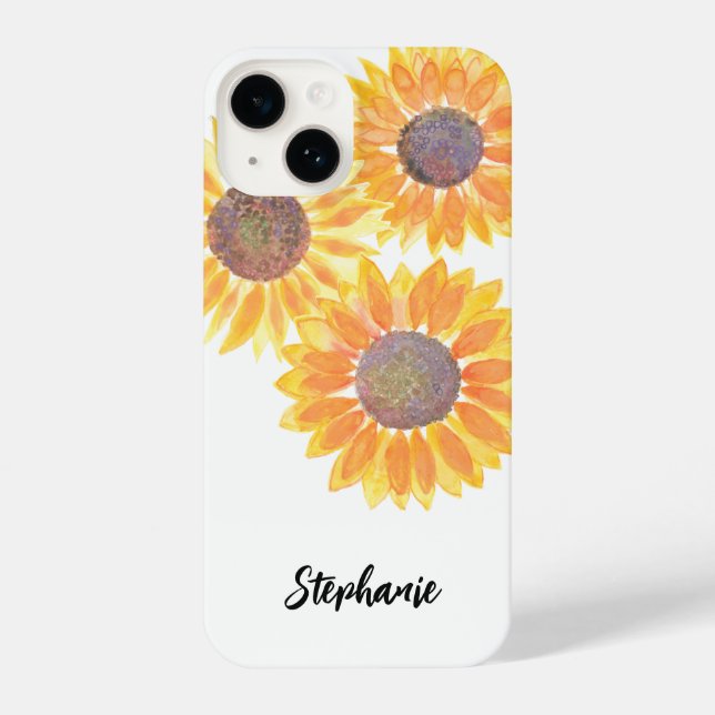 Funda Para iPhone Nombre personalizado Sunflower (Reverso )
