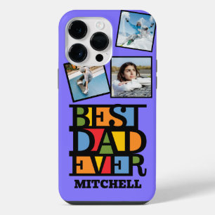 Funda Para iPhone 14 Pro Max Nombre personalizado y 3 fotos MEJOR PAPÁ DEL MUND