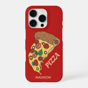 Funda Para iPhone 16 Pro Nombre personalizado y color Pizza Slice estuches