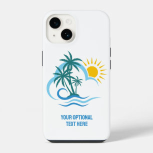 Funda Para iPhone 14 Nombre personalizado y texto Islas Tropicales