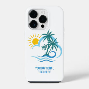 Funda Para iPhone 14 Pro Nombre personalizado y texto Islas Tropicales