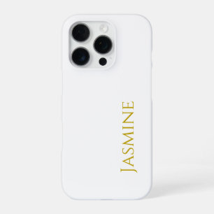 Funda Para iPhone 16 Pro Nombre profesional minimalista de color dorado