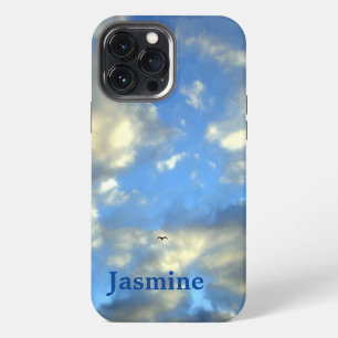 Funda Para iPhone 13 Pro Max Nombre Propio Manuscrito Simple Cielo Azul Nubes