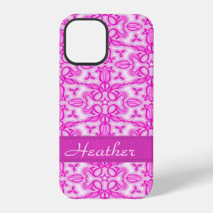 Funda Para iPhone 12 Pro Nombre rosa morado Tulip damask