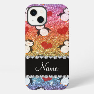 Nombres personalizados pingüinos corazones arcoíri