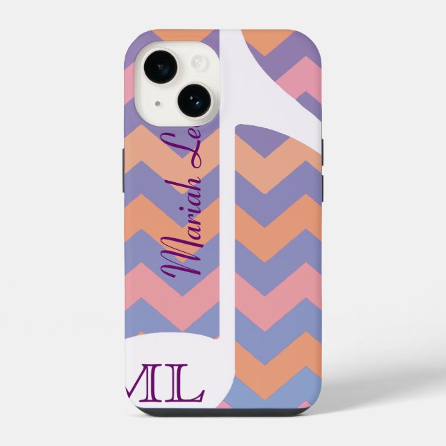 Funda Para iPhone Nota musical personalizable y chevron (Reverso )