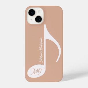 Funda Para iPhone 14 Nota musical personalizada Rosa agitado