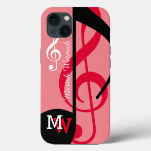 nota musical personalizado rosa