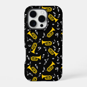 Funda Para iPhone 16 Pro Notas de música de barítono en marcha en claves de