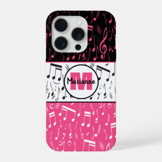 Notas de música en blanco y rosa negro
