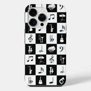 Funda Para iPhone 14 Pro Max Notas e Instrumentos de Música Modernos y Elegante