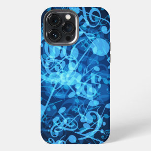 Funda Para iPhone 13 Pro Max Notas musicales de brillo azul