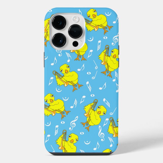 Funda Para iPhone Notas musicales de Chick Trombone (Reverso )