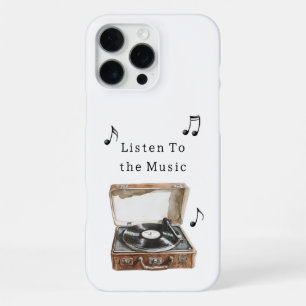 Funda Para iPhone 16 Pro Max Notas musicales de tocadiscos