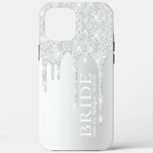 Funda Para iPhone 12 Pro Max Novia Futuro Sra. Silver Glitter Goteo