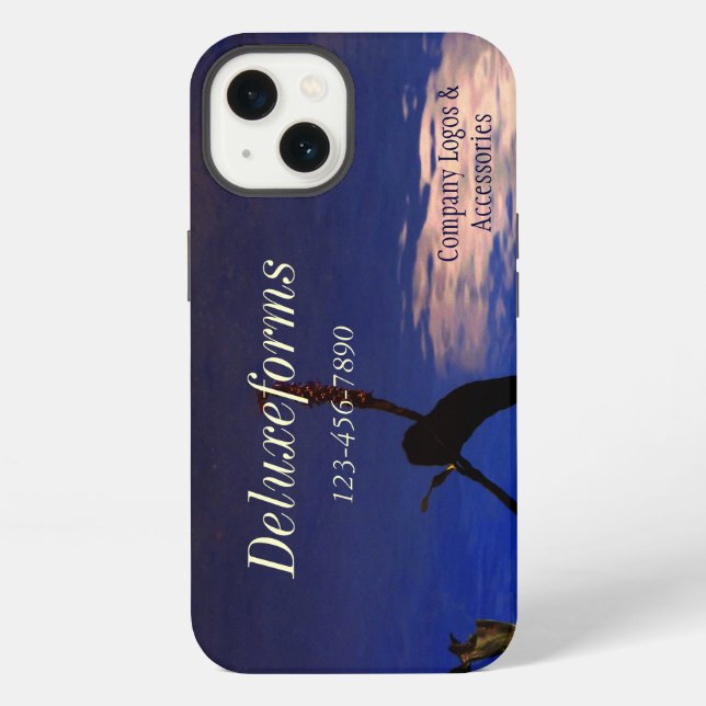 Funda Para iPhone Nube de silueta acuática  (Reverso )